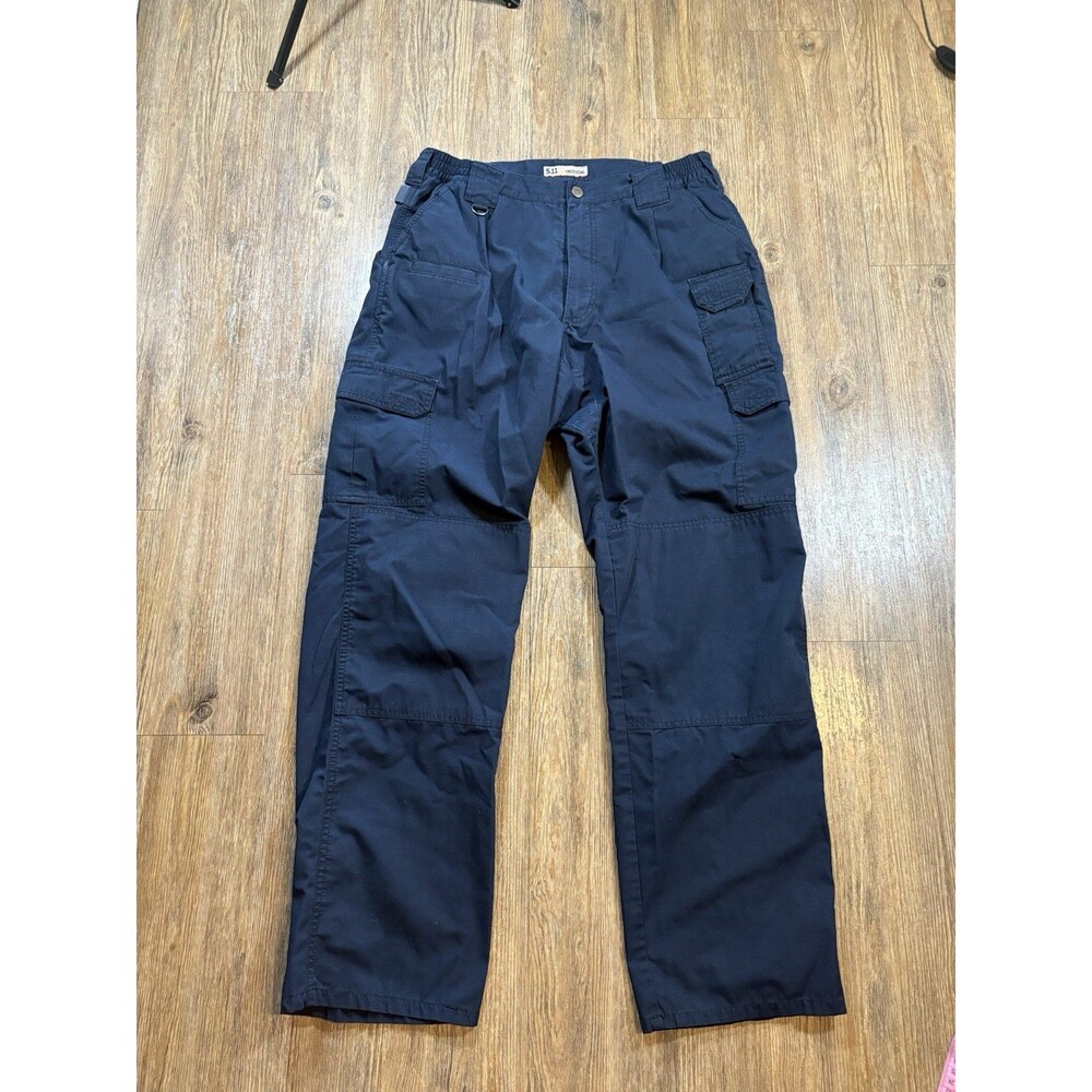 5.11 Tactical Mens Taclite Pro Ripstop Pants Blue 34x32 Blue Elastic Waist